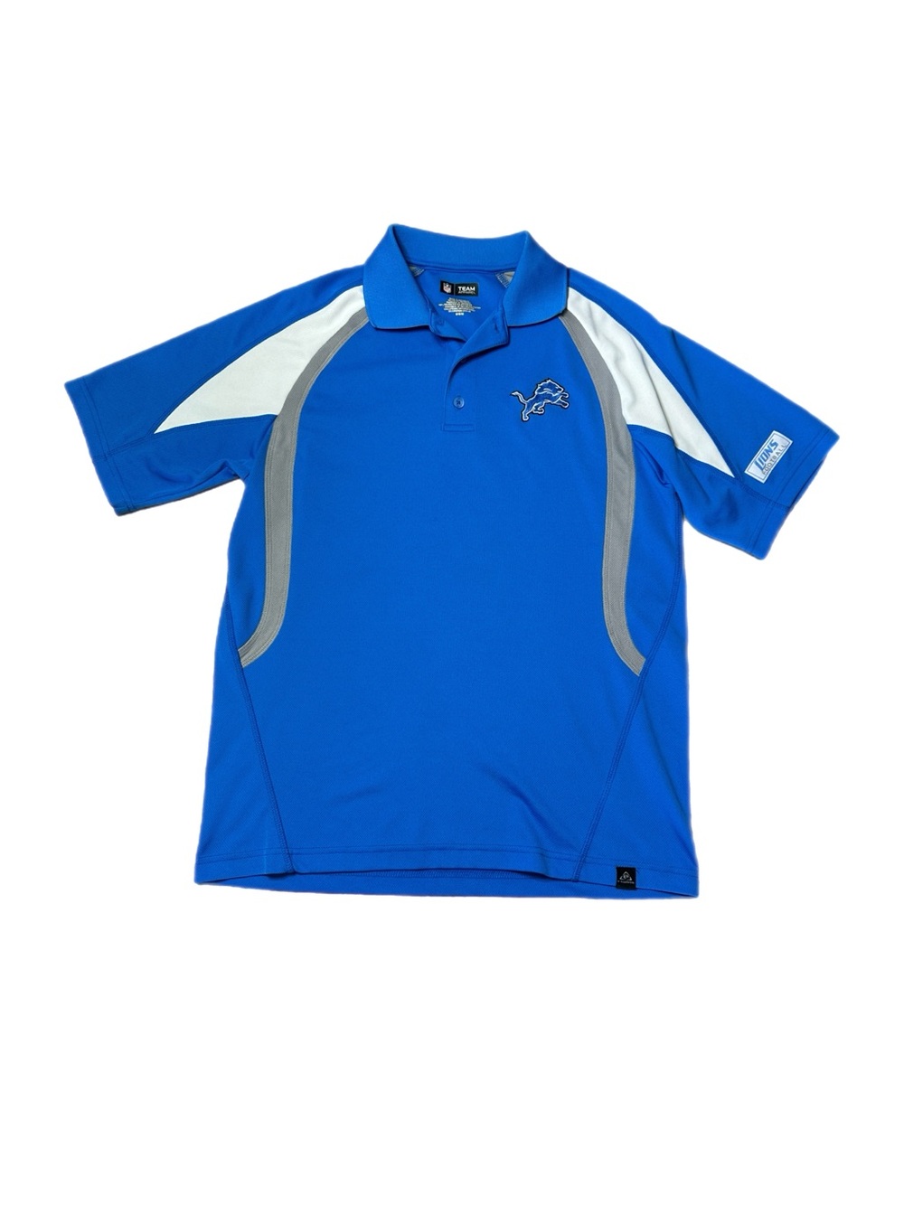 NFL Team Apparel Men's Detroit Lions Polo Shirt Blue Size M